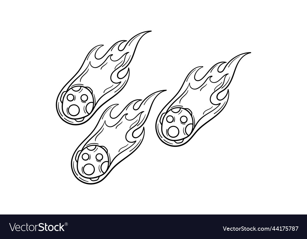 Hand drawn meteor with space theme vector image Hand drawn meteor with space theme
