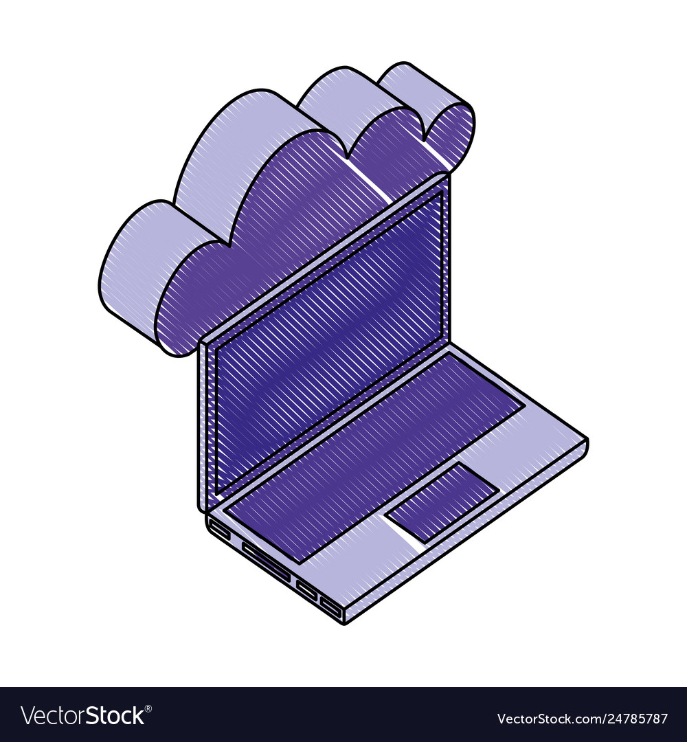 Laptop computer cloud storage network data