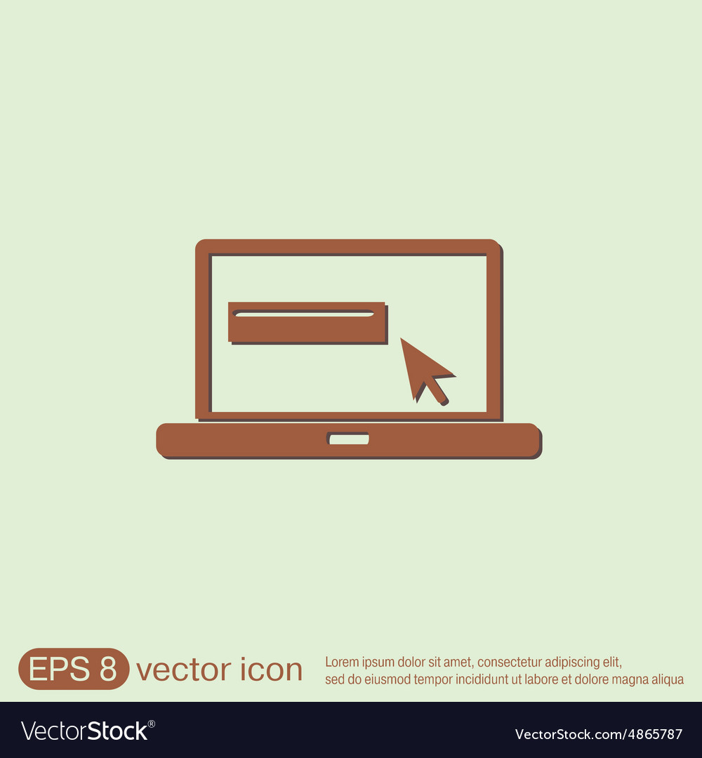 Laptop with symbol web arrow