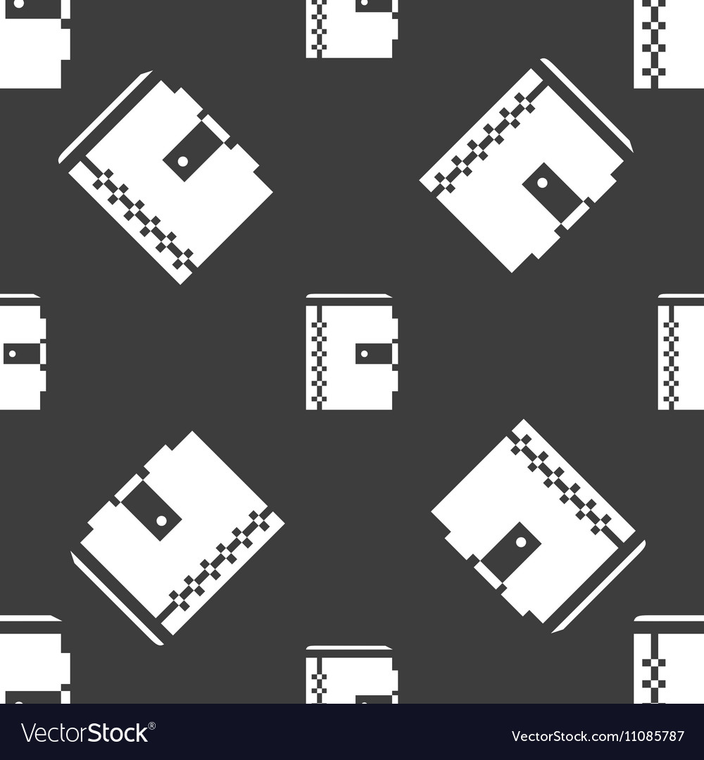 Notebook icon sign seamless pattern on a gray