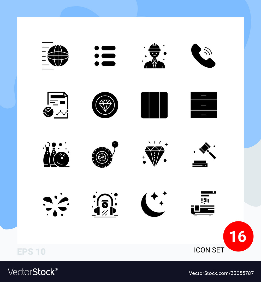 Set 16 solid glyphs on grid for profile report