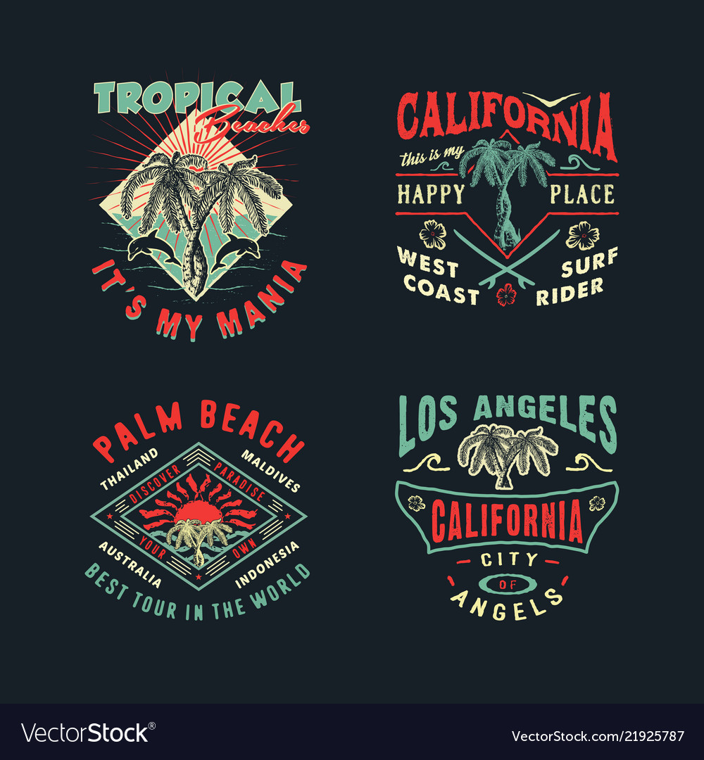 Set for printing on tshirts Royalty Free Vector Image