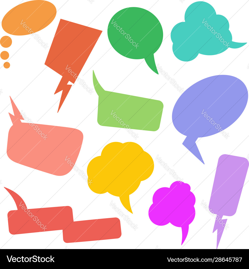 Set retro comic empty colored speech bubbles Vector Image