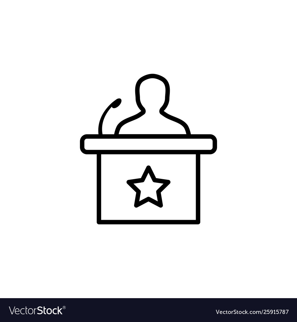 Speaker line icon in flat style for app ui vector image Speaker line icon in flat style for app ui