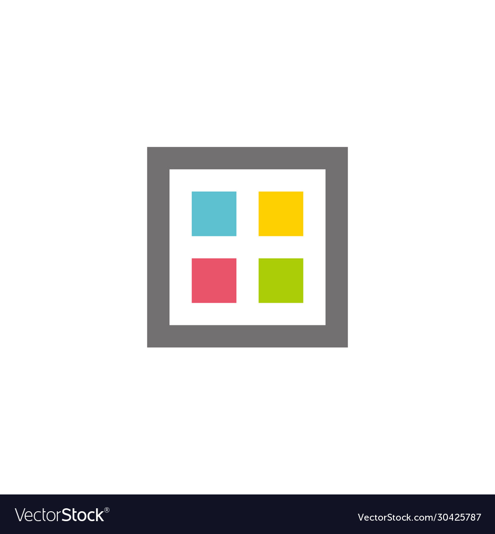 Square colorful window simple geometric design