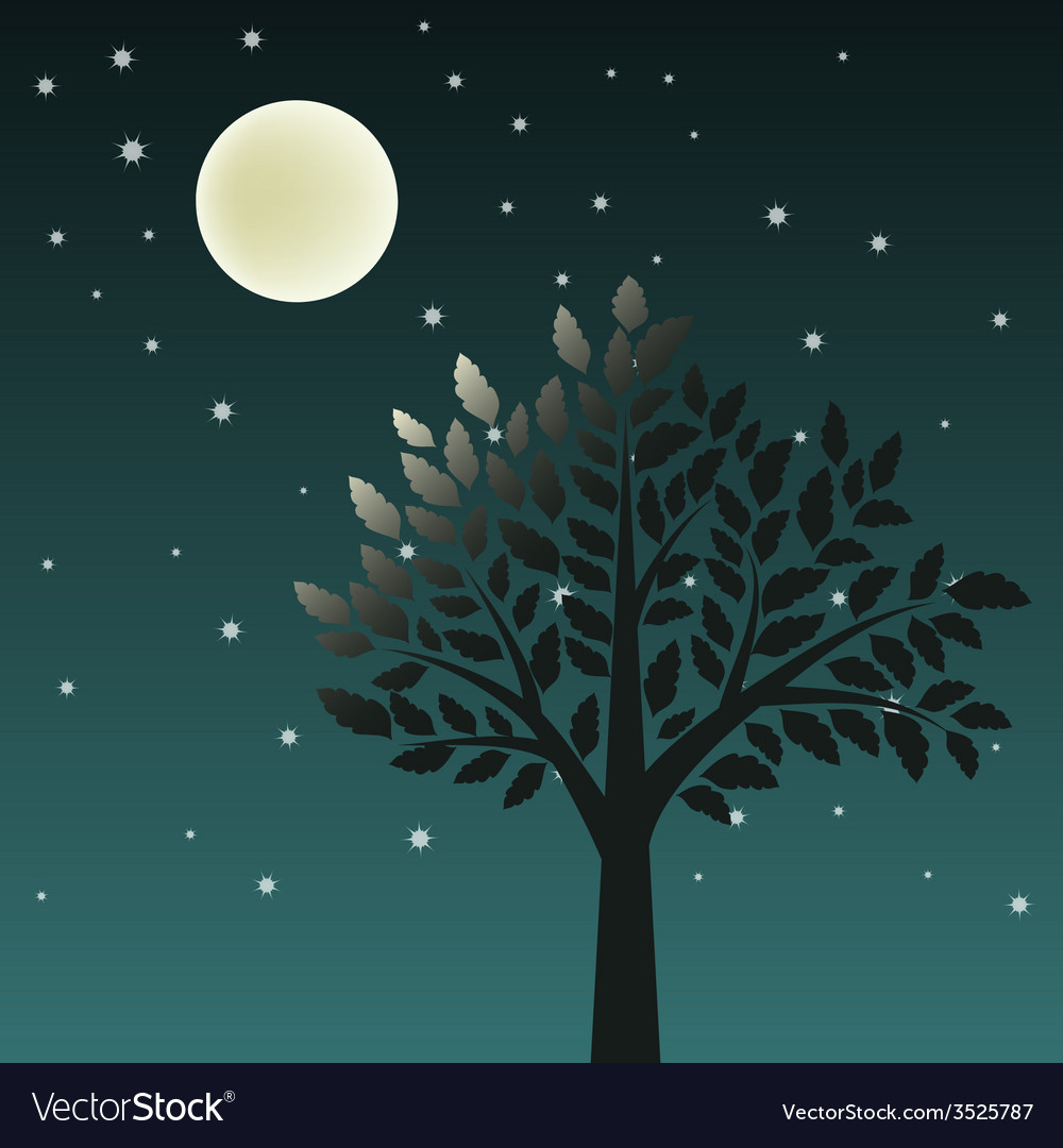 Tree and moon