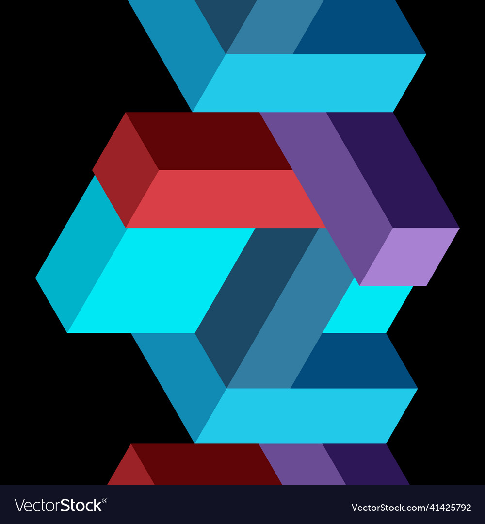 Abstract background 3d cubes cubic elements vector image Abstract background 3d cubes cubic elements