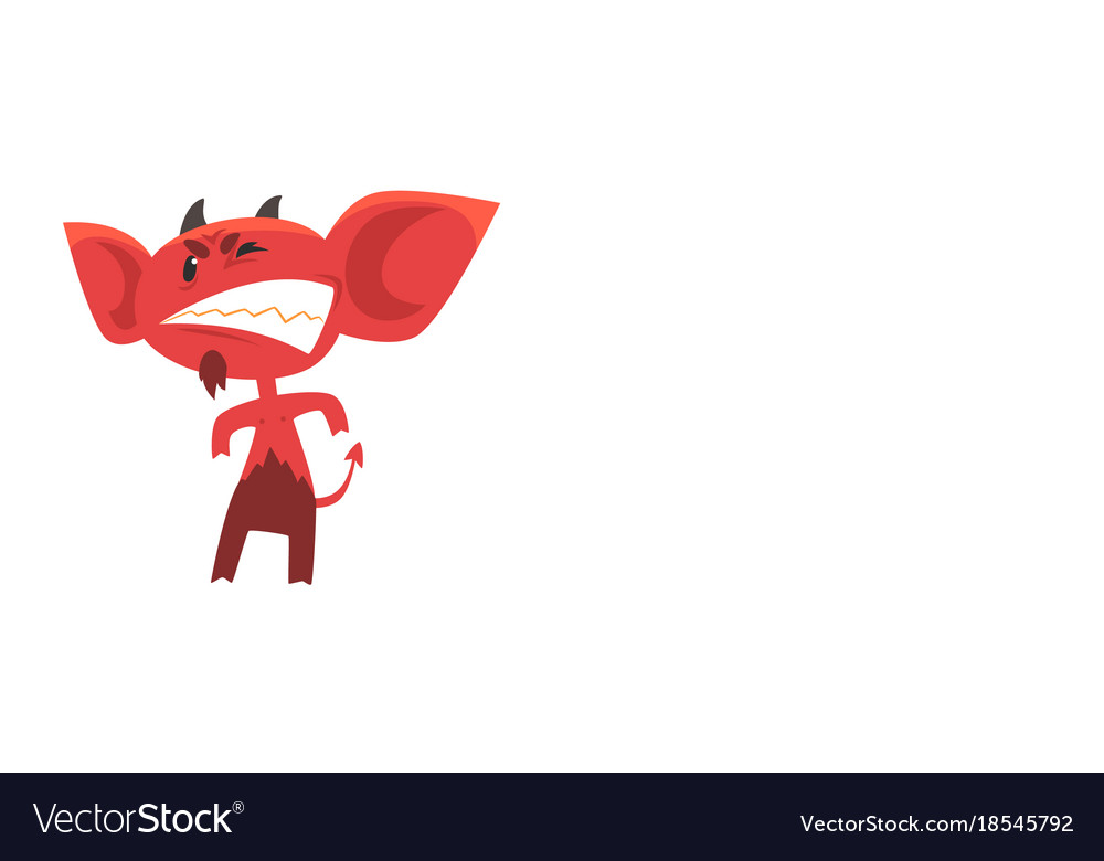 Angry devil standing in threatening pose