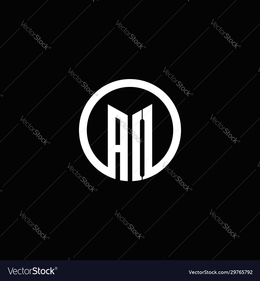 Ao Monogram Logo Isolated With A Rotating Circle Vector Image