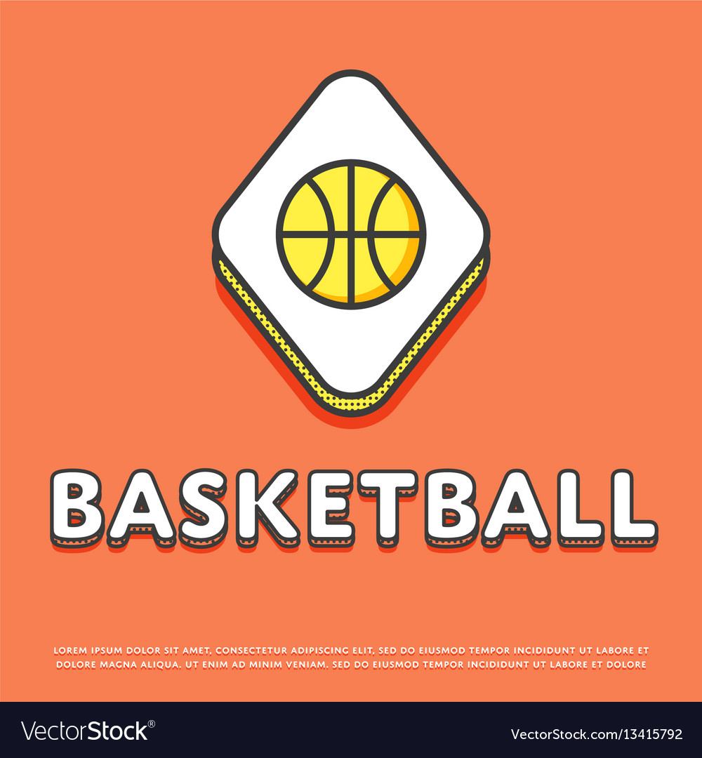 Basketball sport colour icon with ball