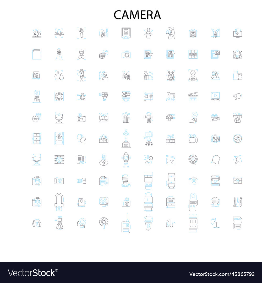 Camera icons signs outline symbols concept