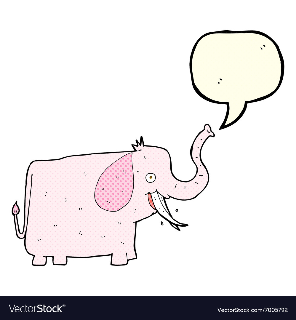 Cartoon happy elephant with speech bubble Vector Image