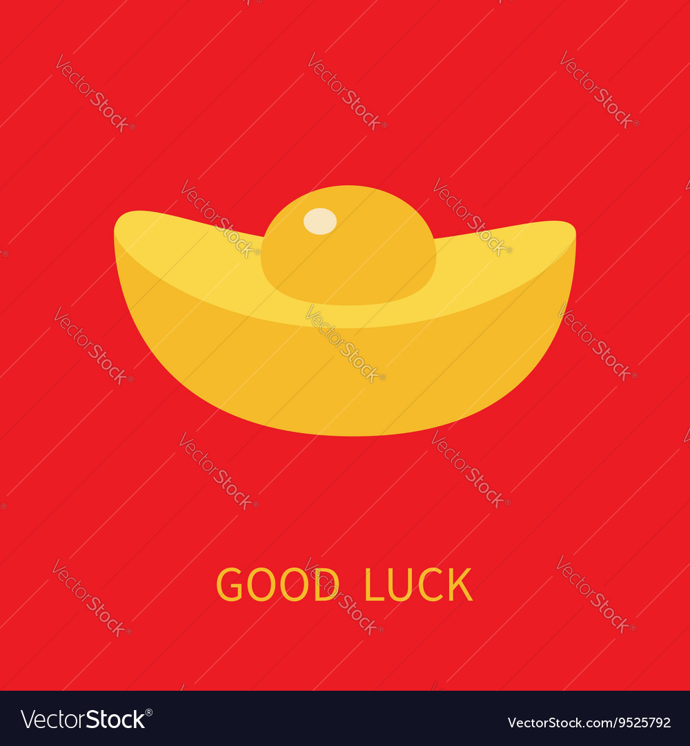 Chinese Gold Ingot Golden Bar Icon Cinese New Vector Image On Vectorstock