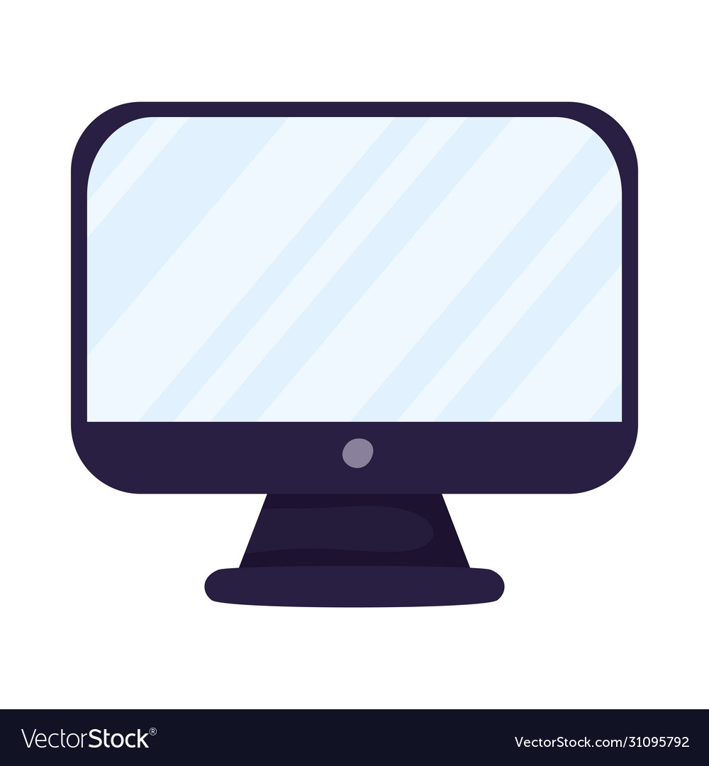 Desktop computer monitor isolated icon vector image Desktop computer monitor isolated icon