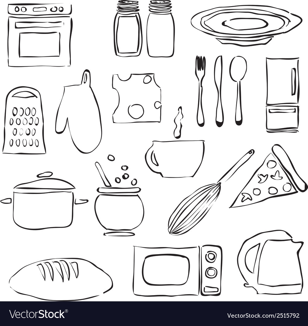 Doodle Kitchen Images Royalty Free Vector Image   Doodle Kitchen Images Vector 2515792 