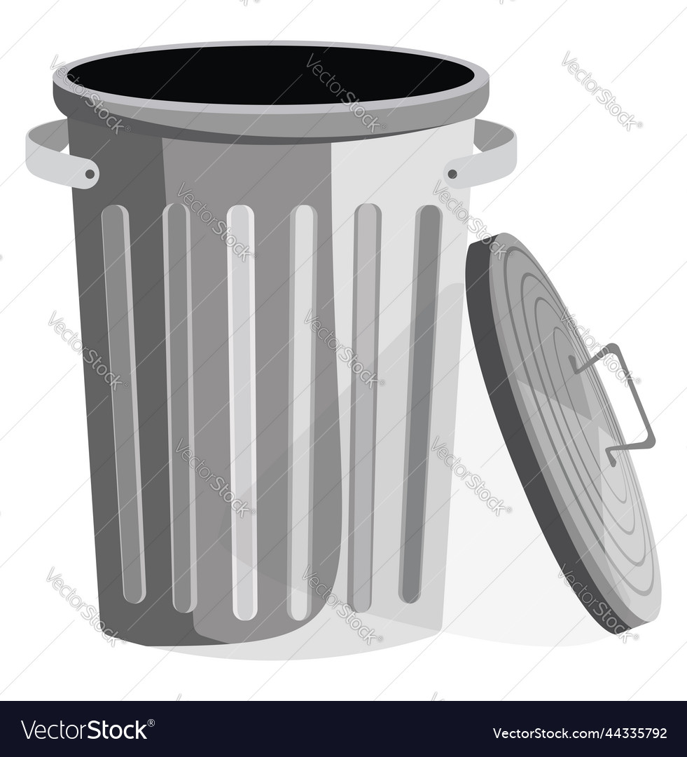 Grey trashbin on a white background Royalty Free Vector