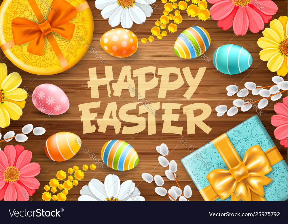 Happy easter greeting vector image Happy easter greeting
