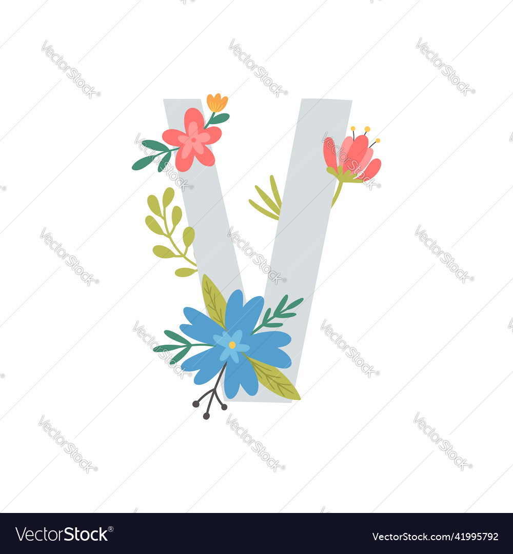 Image of letter v and flowers