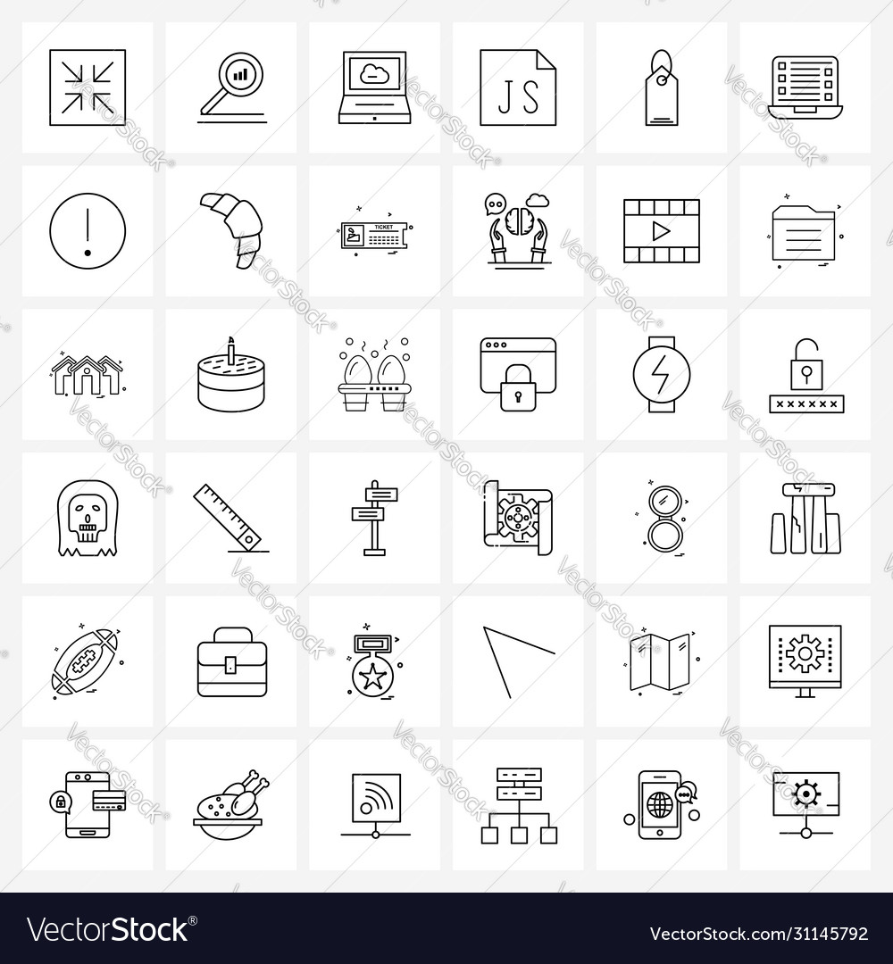 Isolated symbols set 36 simple line icons