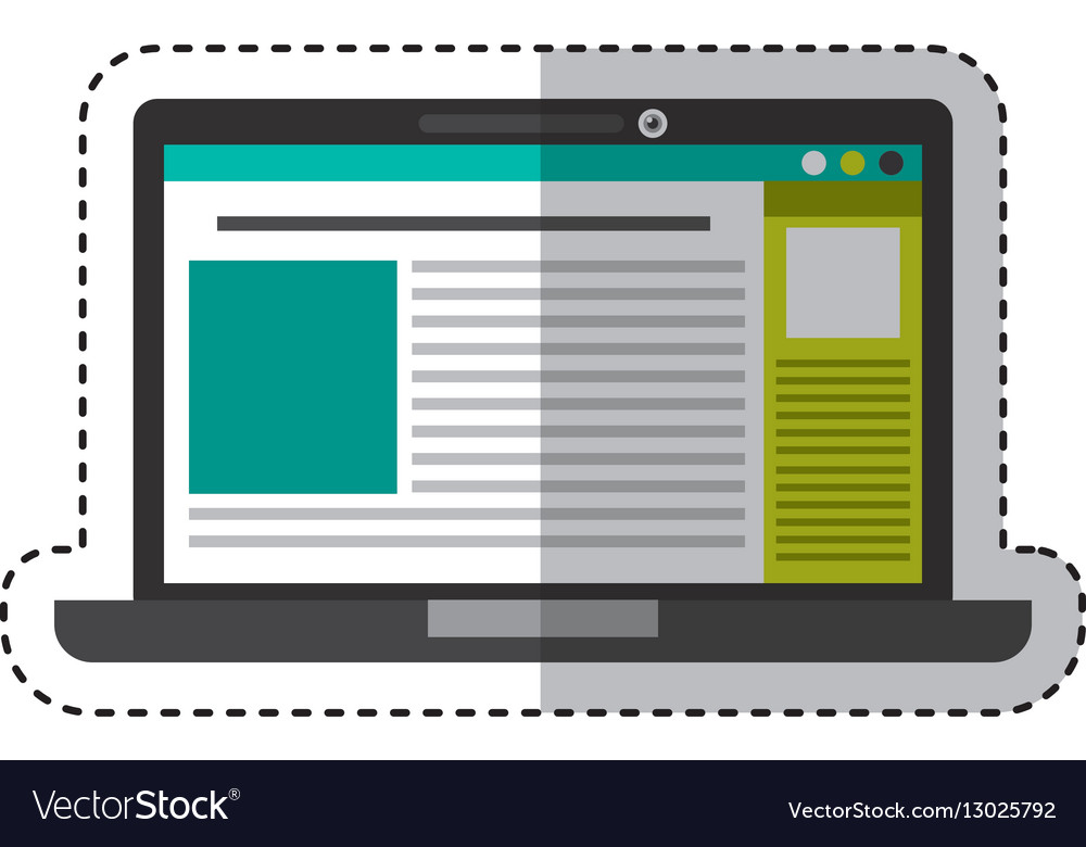 Laptop computer with template isolated icon