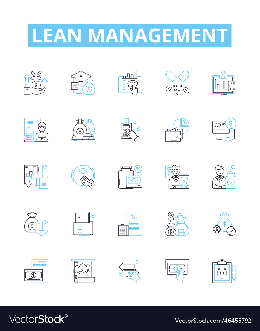 Lean Management Line Icons Set