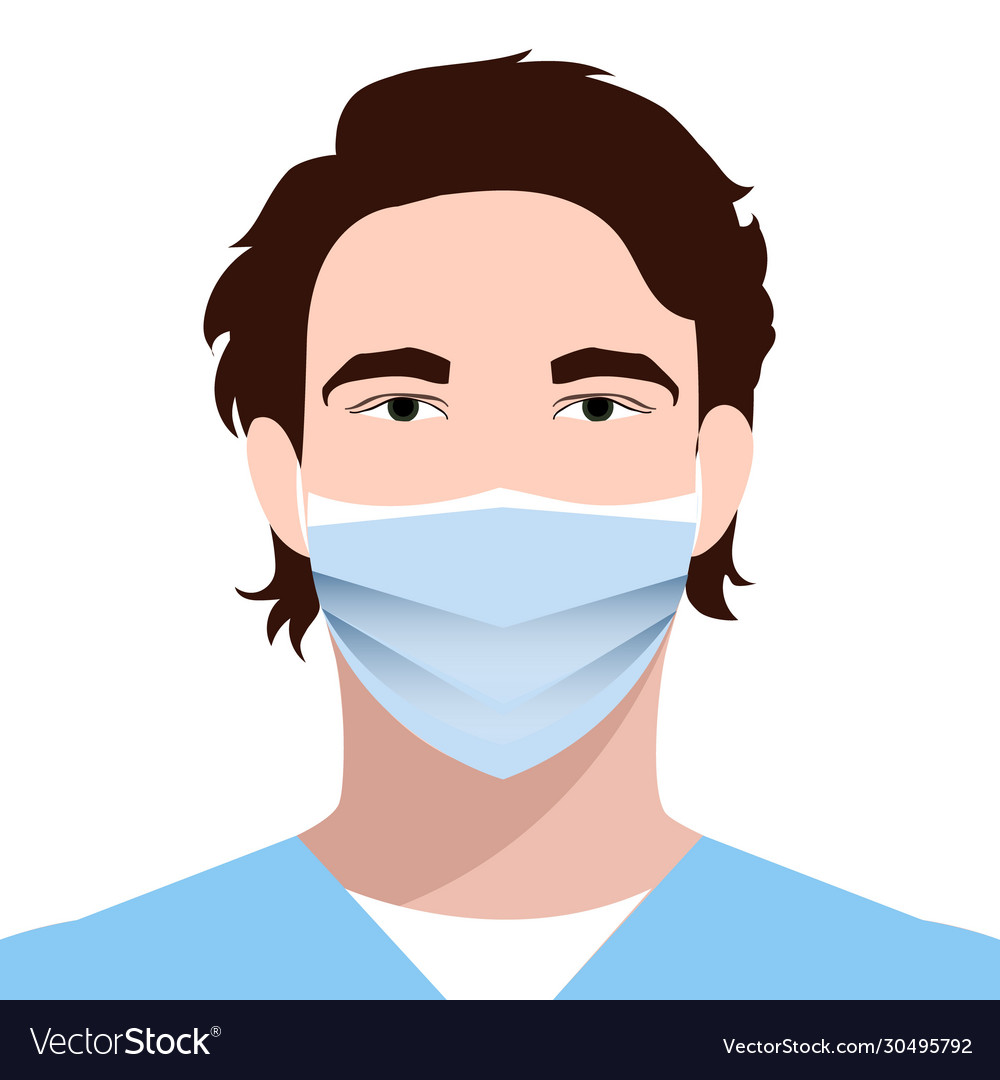 Man in medical face mask concept quarantine