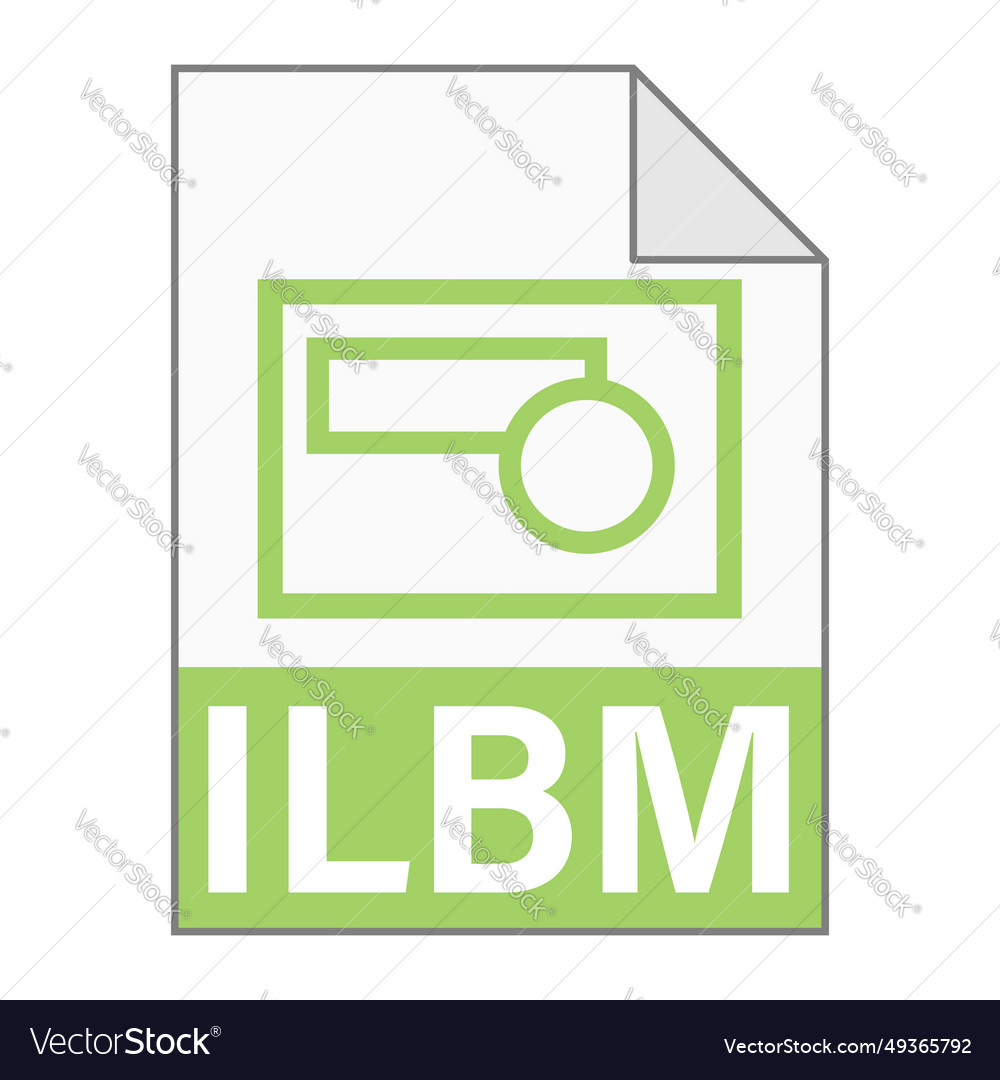 Modern flat design of ilbm file icon for web vector image Modern flat design of ilbm file icon for web