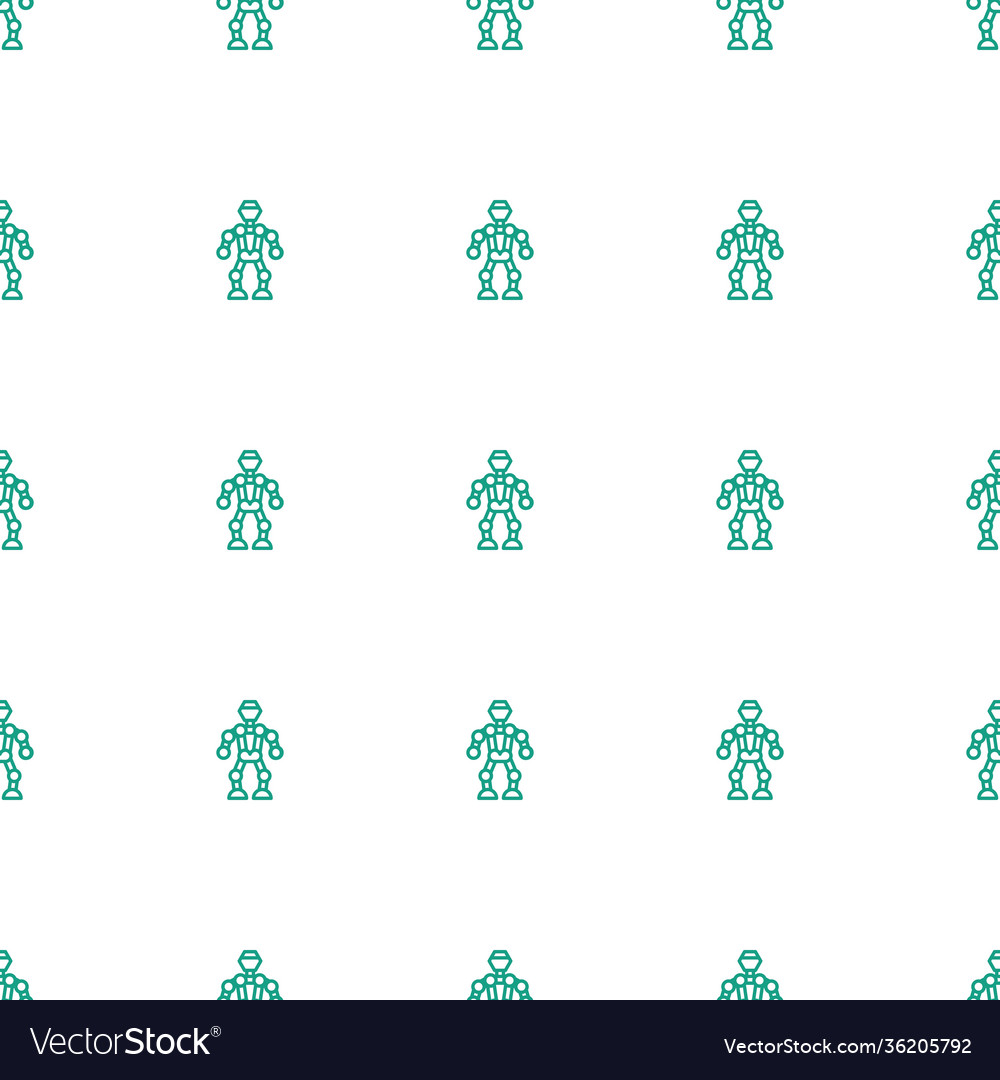 Robot icon pattern seamless white background