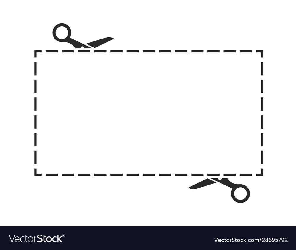 Scissors black icon with cut lines set vector image Scissors black icon with cut lines set