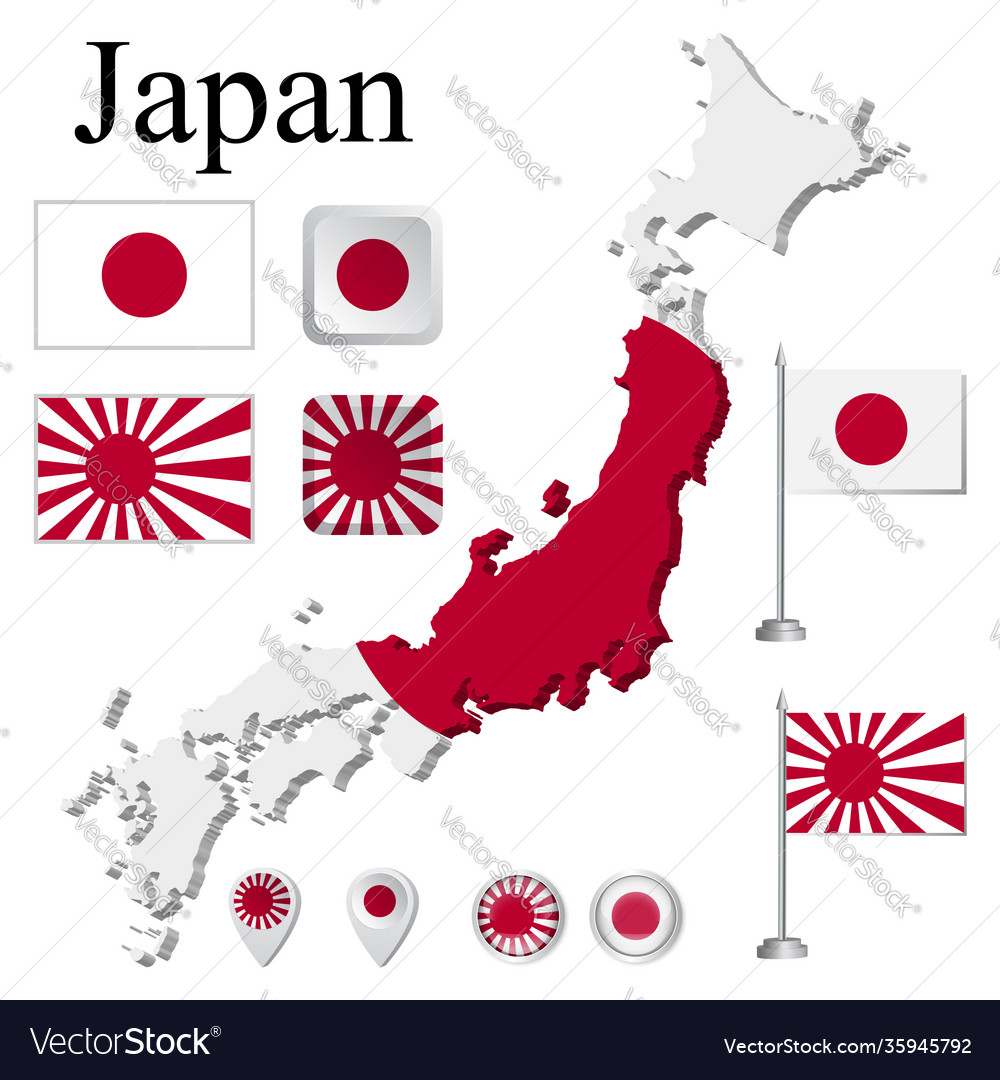 Set 3d maps buttons and mapping marker japan