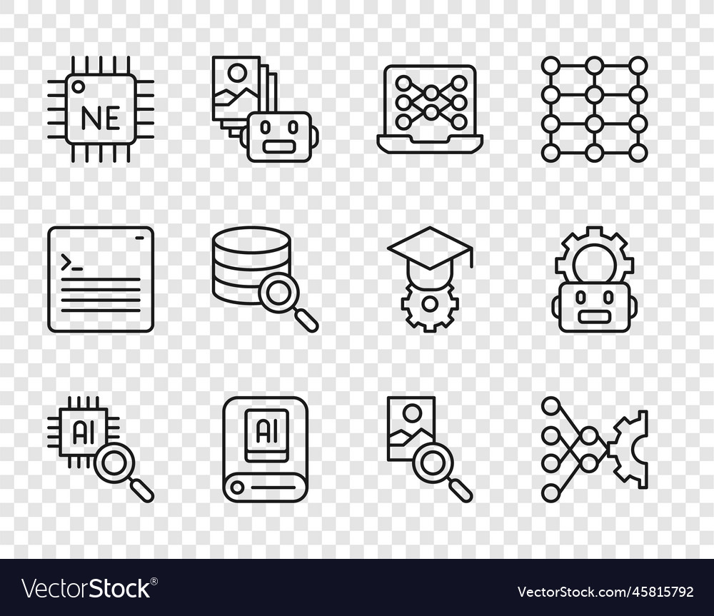 Set line processor cpu neural network artificial vector image Set line processor cpu neural network artificial