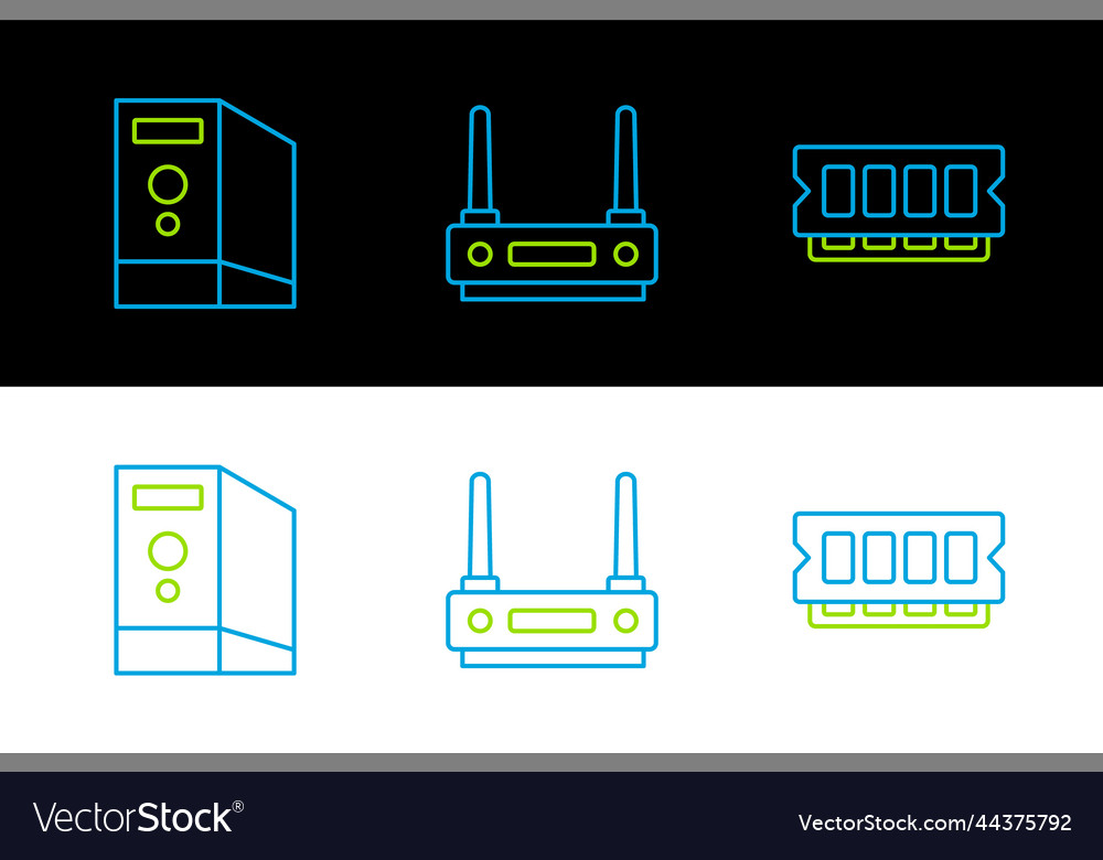 Set line ram random access memory case vector image Set line ram random access memory case