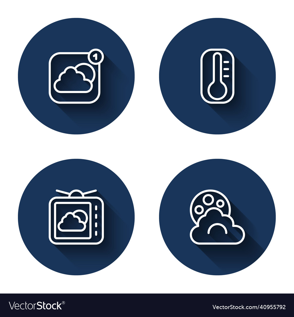 Set line weather forecast app thermometer vector image Set line weather forecast app thermometer