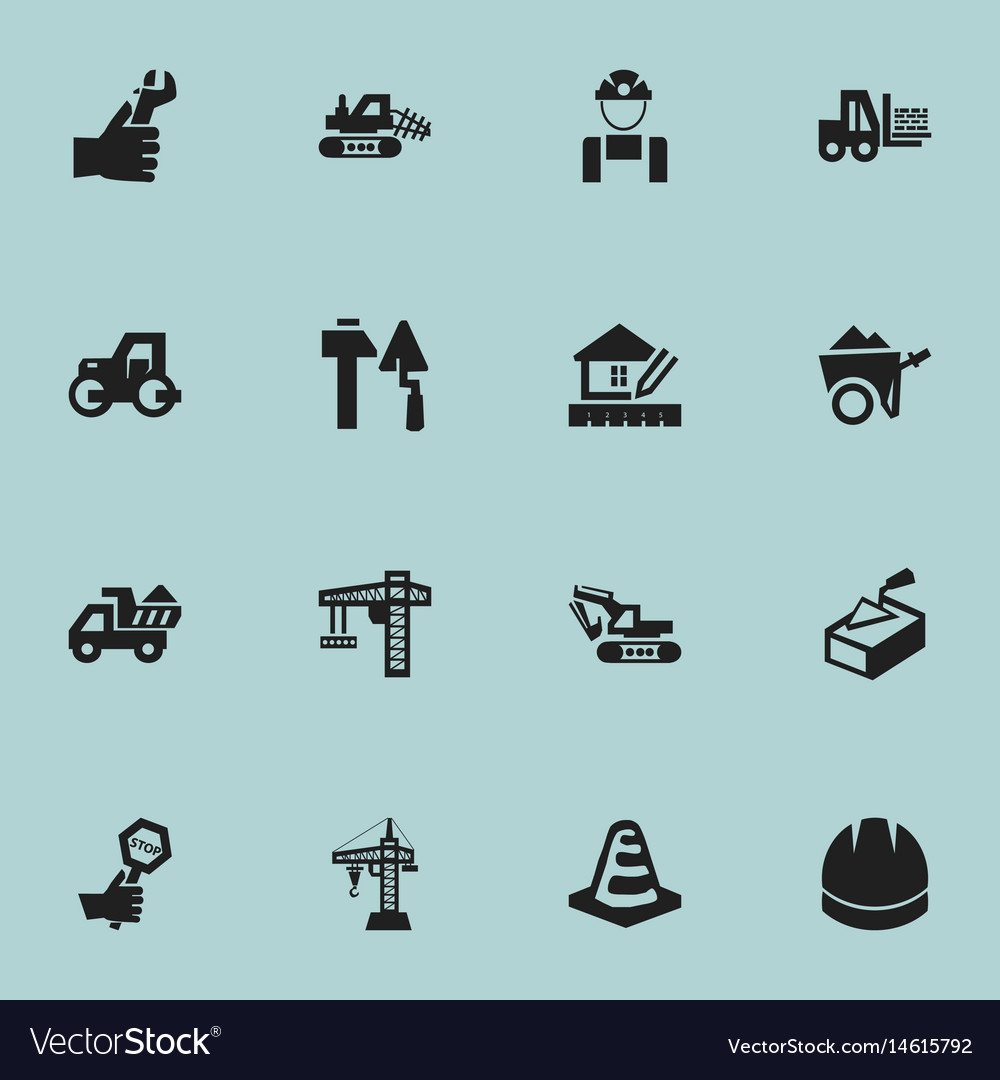 Set of 16 editable structure icons includes