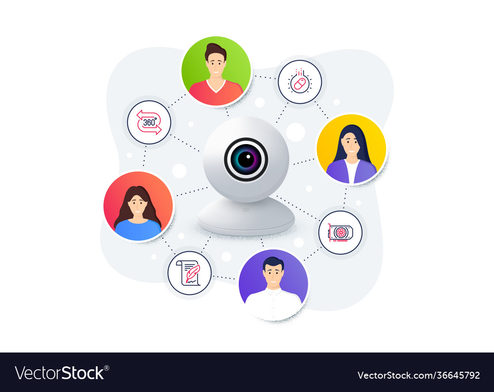 Set science icons such as 360 degree gpu Vector Image Set science icons such as 360 degree gpu