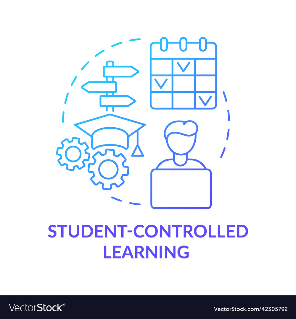 Student controlled learning blue gradient concept Vector Image