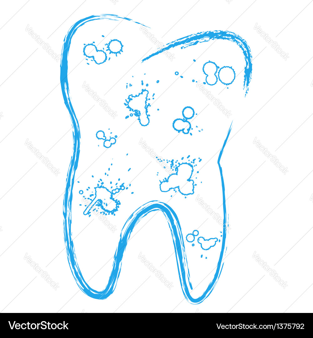Tooth with caries Royalty Free Vector Image - VectorStock