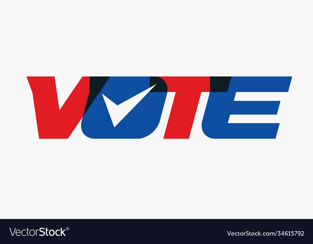 Vote uppercase capital bold letters red and blue vector image Vote uppercase capital bold letters red and blue