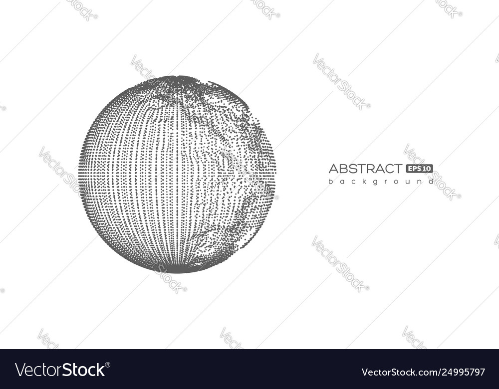 Abstract globe sphere with destroyed effect