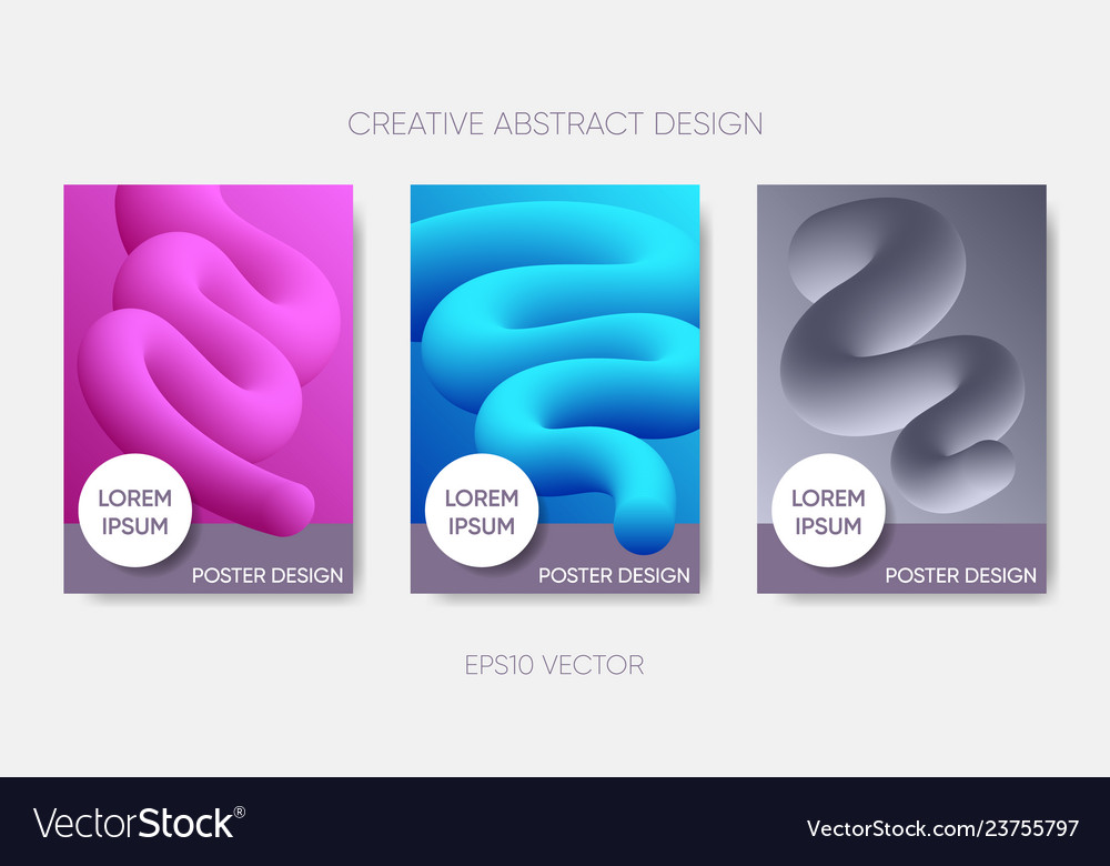 Abstract poster design fluid liquid shapes Vector Image