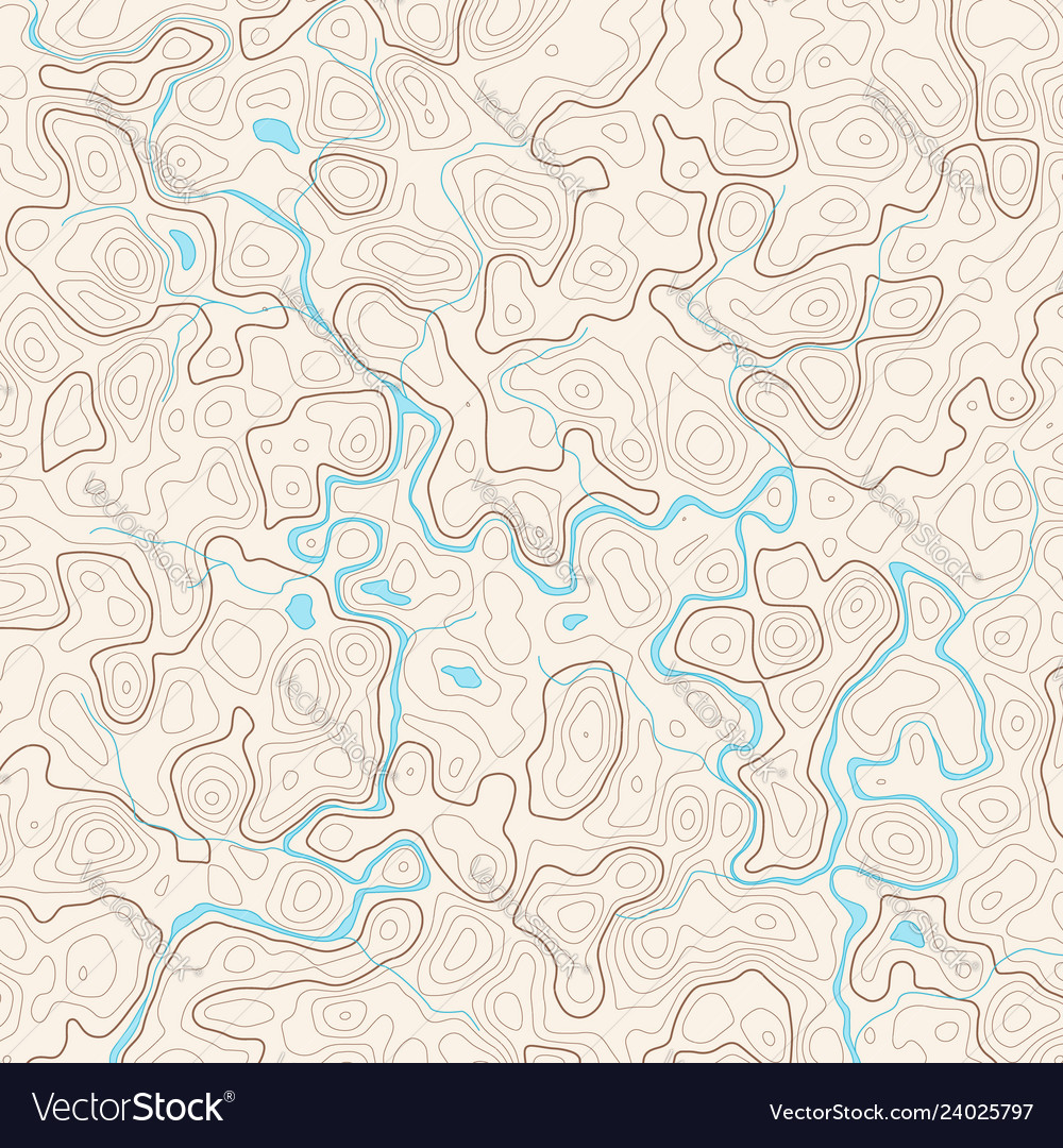 Line topographic contour map background seamless Vector Image