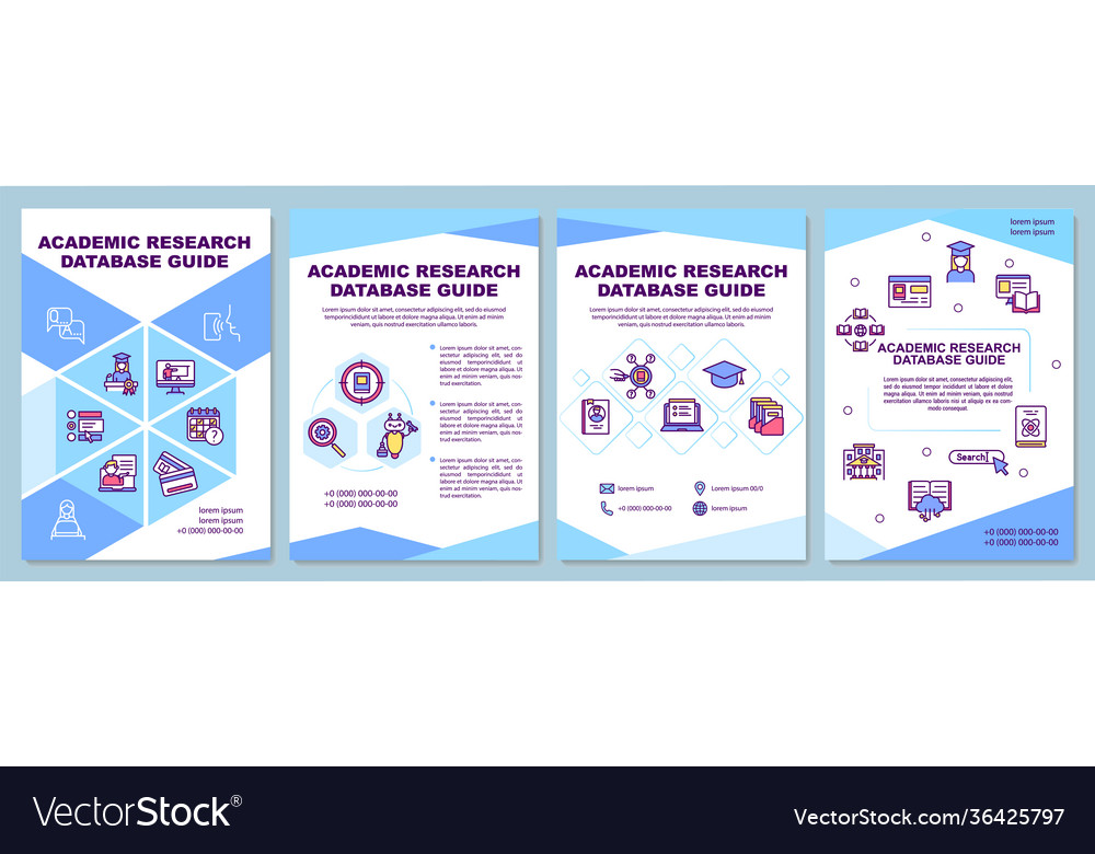 Academic research database guide brochure template