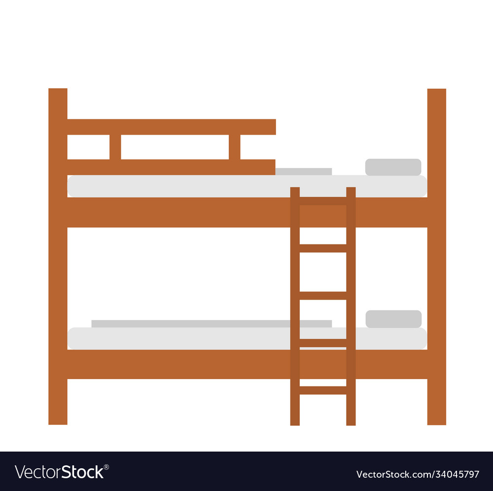 Bunk bed isolated on white Royalty Free Vector Image