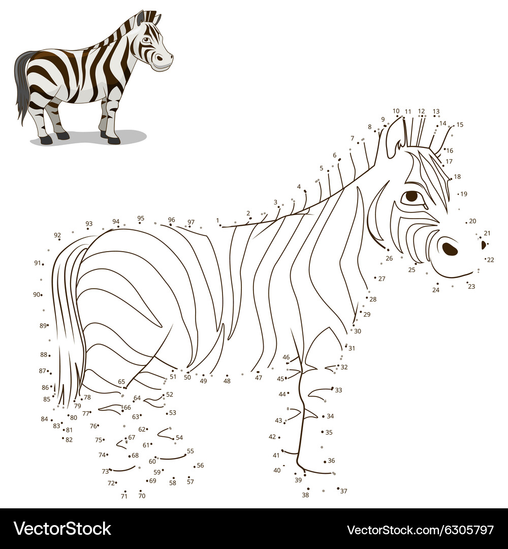 Connect dots to draw animal educational game Vector Image