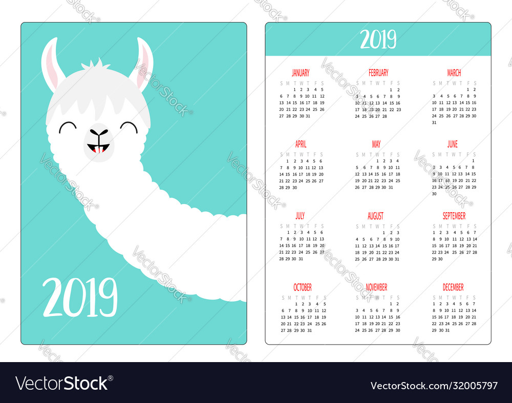 Cute alpaca llama smiling face head simple pocket Vector Image