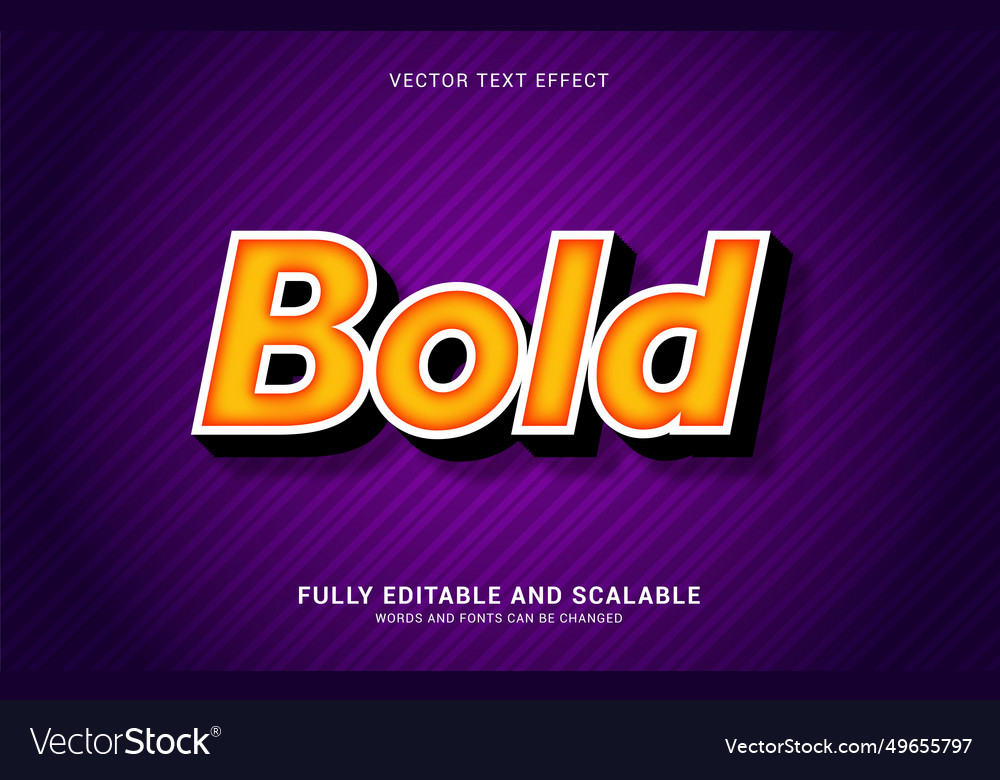 Editable text effect bold style