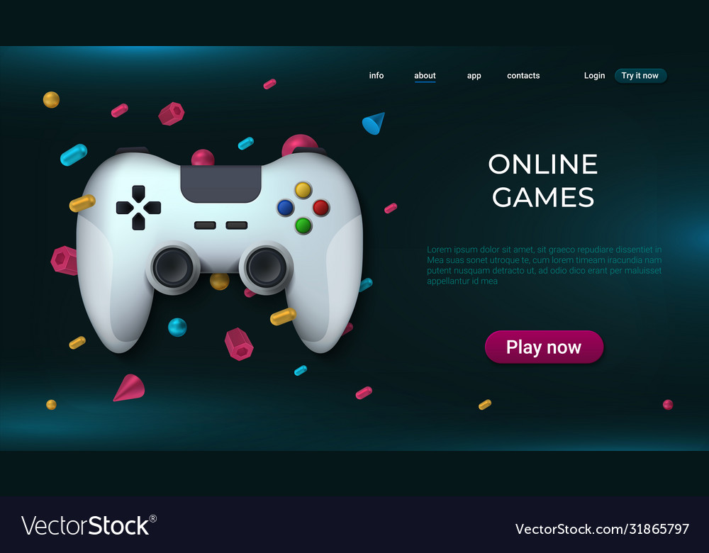 Online gaming concept website landing page with game console free vector  illustration background 9521560 Vector Art at Vecteezy