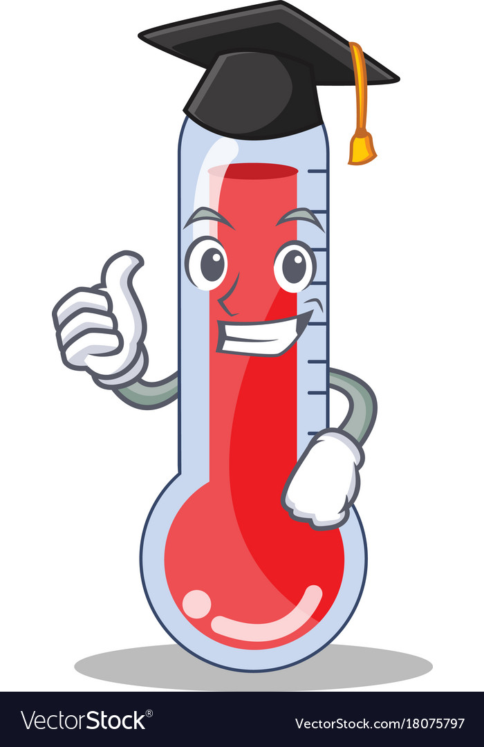 Graduation Thermometer Mascot