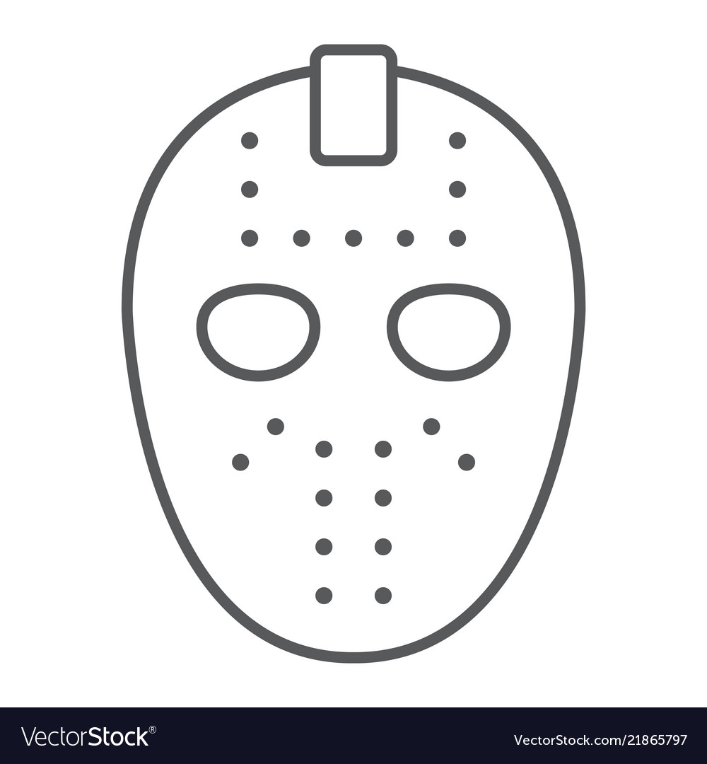 Hockey Maske dünne Linie Icon Helm