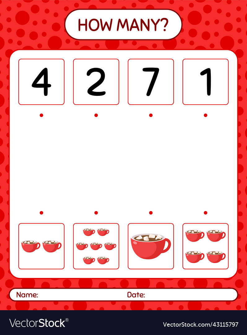 How many counting game with marshmallow on hot vector image How many counting game with marshmallow on hot